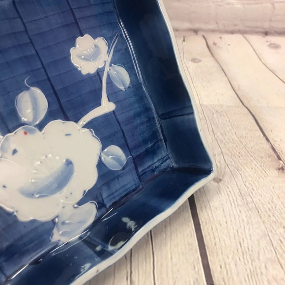 japanese folkart ceramics square dish - Picture 4 of 6